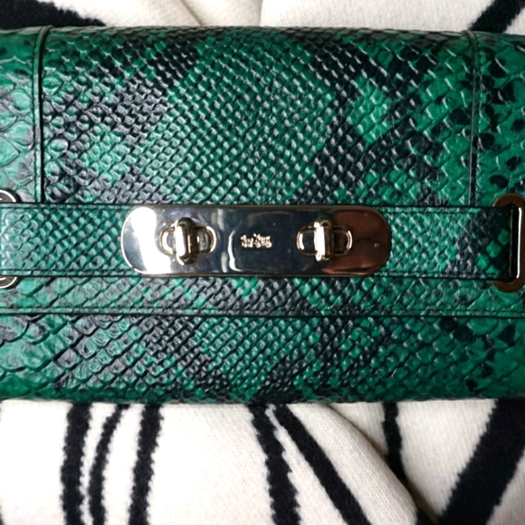 COACH  Swagger Embossed Python Clutch *Brand New* - Picture 5 of 8